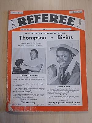 THE REFEREE BOXING WRESTLING MAGAZINE, March 13, 1948 - Turkey Thompson, Jimmy Bivins