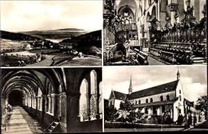 Seller image for Ansichtskarte / Postkarte Bronnbach Reicholzheim Wertheim im Main Tauber Kreis, Kirche, Aussen- und Innenansicht, Totale for sale by akpool GmbH