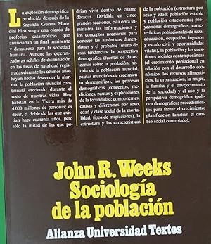 Imagen del vendedor de Sociologa de la poblacin introduccin a los conceptos y cuestiones bsicas a la venta por Librera Alonso Quijano