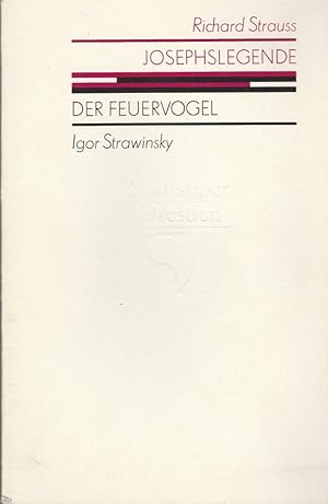 Bild des Verkufers fr Programmheft Richard Strauss JOSEPHSLEGENDE / Igor Strawinsky DER FEUERVOGEL Premiere 7. Februar 1987 Semperoper Spielzeit 1986 / 87 zum Verkauf von Programmhefte24 Schauspiel und Musiktheater der letzten 150 Jahre