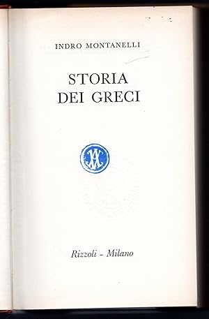 Bild des Verkufers fr Storia dei greci zum Verkauf von Sergio Trippini