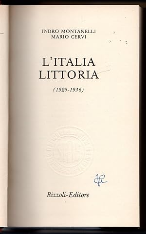 Seller image for L'Italia littoria (1925 - 1936) for sale by Sergio Trippini