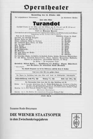 Seller image for Die Wiener Staatsoper in den Zwischenkriegsjahren. Ihr Beitrag zum zeitgenssischen Musiktheater. for sale by Musikantiquariat Marion Neugebauer