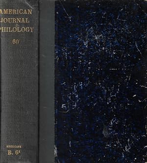 Bild des Verkufers fr The American Journal of Philology n. 237-238-239-240 Anno 1939 zum Verkauf von Biblioteca di Babele