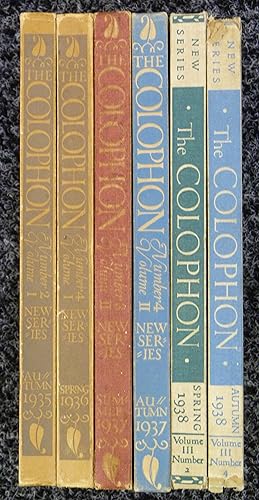 Seller image for The Colophon New Series A Quarterly for Bookmen. SIX VOLUMES (Autumn 1935, Spring 1936, Summer 1937, Autumn 1937, Spring 1938 & Autumn 1938) for sale by Tombland Bookshop