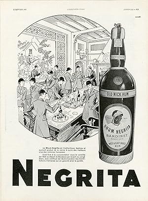 "NEGRITA" Annonce originale entoilée pour L'ILLUSTRATION 3/01/1931