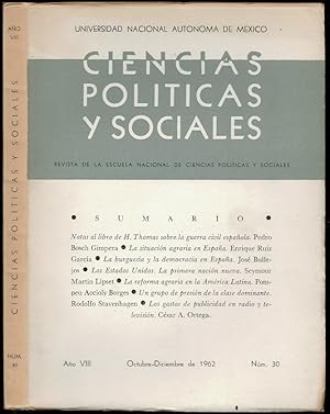 Immagine del venditore per Un grupo de presion de la clase dominante in Ciencias Politicas y Sociales Ano VIII Number 30 venduto da The Book Collector, Inc. ABAA, ILAB