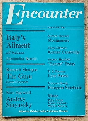 Image du vendeur pour Encounter Magazine 1976 August / Domenico Bartoli / Kenneth Minogue / Max Hayward / Michael Howard / Harry Johnson / Andrew Shonfield / R S Thomas / Francois Bondy / Peter Porter / David Fallows / Wilfrid Mellers / Douglas Dunn / Hans Heigert mis en vente par Shore Books