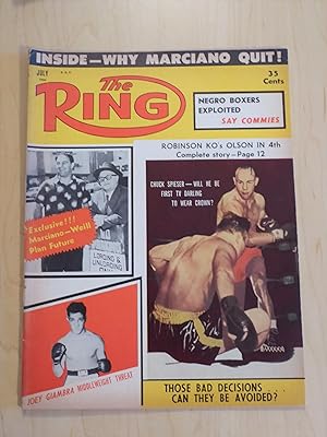 Seller image for The Ring, World's Official Boxing and Wrestling Magazine July 1956 - Chuck Spieser, Robinson KO's Olson, Rocky Marciano, Joey Giambra for sale by Bradley Ross Books