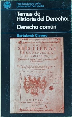 Imagen del vendedor de Temas de Historia del Derecho Derecho comn a la venta por Librera Alonso Quijano