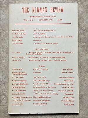 The Newman Review - The Journal of the Newman Society Vol. 1, No. 2. December 1969.