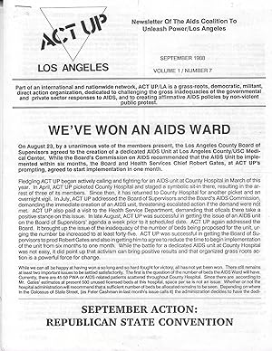 ACT UP LA Newsletter Of the Aids Coalition To Unleash Power; Volume 1 No. 7