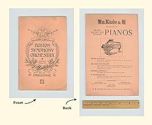 Seller image for Boston Symphony Orchestra 12th Season 1892 - 93 Programme, First Rehearsal & Concert, Featuring Performances of Beethoven & Wagner - Arthur Nikisch Conducting. Antique Book with Period Advertising. for sale by Brothertown Books