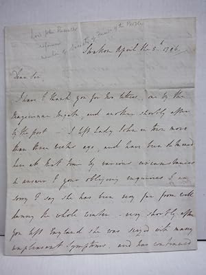 1796: JOHN RUSSELL HANDWRITTEN LETTER