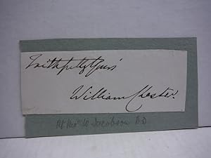 WILLIAM JACOBSON, BISHOP OF CHESTER AUTOGRAPH