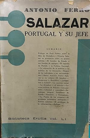 Bild des Verkufers fr Salazar Portugal y su jefe. Precedida de una nota sobre la idea de Dictadura, por Paul Valery de la Academia Francesa zum Verkauf von Librera Monte Sarmiento