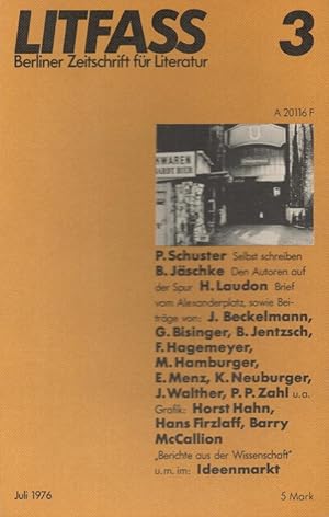 Seller image for Litfass 3/1976 - Berliner Zeitschrift fr Literatur for sale by Versandantiquariat Nussbaum