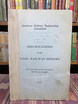 Bild des Verkufers fr Specifications for Steel Railway Bridges zum Verkauf von Pages Past--Used & Rare Books