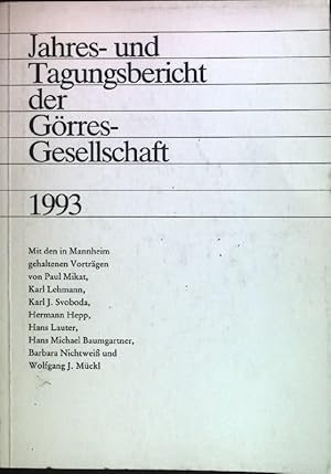 Bild des Verkufers fr Jahres- und Tagungsbericht der Grres-Gesellschaft 1993. zum Verkauf von books4less (Versandantiquariat Petra Gros GmbH & Co. KG)