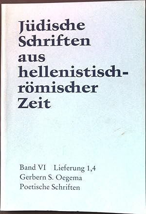 Imagen del vendedor de Supplementa: poetische Schriften Jdische Schriften aus hellenistisch-rmischer Zeit, Bd VI, Lieferung I, Faszikel 4 a la venta por books4less (Versandantiquariat Petra Gros GmbH & Co. KG)