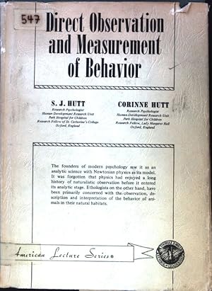 Seller image for Direct Observation and Measurement of Behavior; American Lecture Series; Number 763; for sale by books4less (Versandantiquariat Petra Gros GmbH & Co. KG)