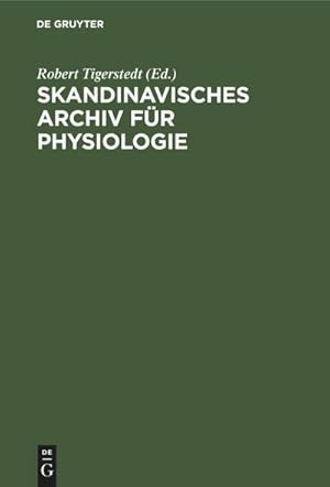Bild des Verkufers fr Skandinavisches Archiv fr Physiologie zum Verkauf von AHA-BUCH GmbH