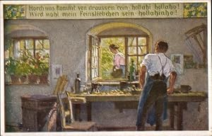 Seller image for Lied Knstler Ansichtskarte / Postkarte Hey, Paul, Horch was kommt von drauen rein, Volksliederkarte Nr. 57 for sale by akpool GmbH