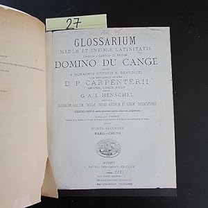 Bild des Verkufers fr Glossarium mediae et infimae latinitatis. Conditum a Carolo du Fresne Domino du Cange auctum a monachis ordinis S. Benedicti - Glossarium gallicum, tabulae, indices auctorum et rerum, dissertationes. Editio nova aucta pluribus verbis aliorum scriptorum a Leopold Favre, Tomus secundus: C zum Verkauf von Bookstore-Online