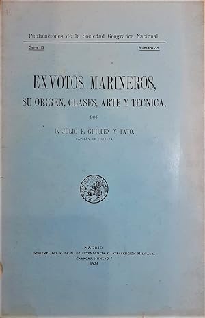 Imagen del vendedor de Exvotos Marineros, su origen, clases, arte y tcnica. a la venta por Librera Anticuaria Antonio Mateos