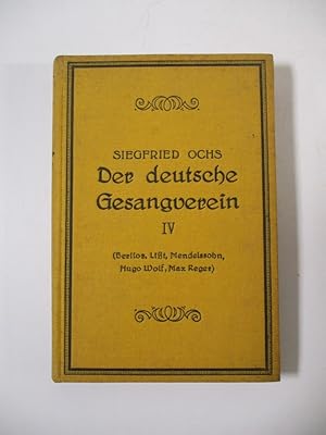 Bild des Verkufers fr Der deutsche Gesangverein fr gemischten Chor. Vierter Teil: (ber die Auffhrungspraxis bei Berlioz, Liszt, Mendelssohn, Schumann, Hugo Wolf, Max Reger). (= Max Hesses Handbcher, Bd. 81). zum Verkauf von Antiquariat Bookfarm