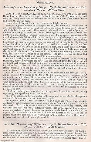 Bild des Verkufers fr Account of a Remarkable Case of Mirage, TOGETHER WITH On certain Phaenomena of Diffraction. A rare original article from the British Association for the Advancement of Science report, 1852. zum Verkauf von Cosmo Books