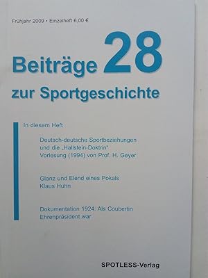 Bild des Verkäufers für Beiträge zur Sportgeschichte 28 2009 zum Verkauf von Versandantiquariat Jena
