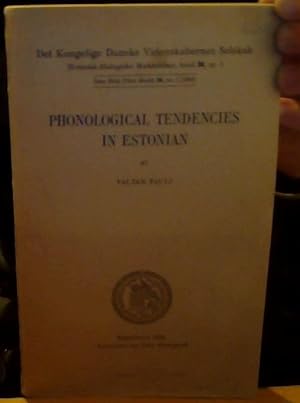Seller image for Phonological Tendencies in Estonian for sale by Erik Oskarsson Antikvariat