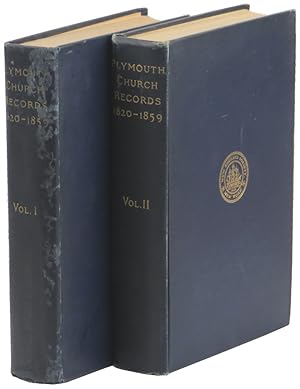Bild des Verkufers fr Plymouth Church Records 1620-1859 [Two Volume Set] zum Verkauf von Kenneth Mallory Bookseller ABAA