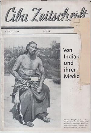 Bild des Verkufers fr Ciba Zeitschrift. August 1934, Nummer 8. - Im Inhalt: F. Speiser - Indianer ! / K. R. Andrae: Ueber die Heilkunde der Indianer / Walter Krickeberg: Das Schwitzbad der Indianer / derselbe: Blutentziehung und blutige Kasteiung bei den amerikanischen Indianern / Mixtum compositum / Arzt, Krankheit und Gesundheit in der Literatur. zum Verkauf von Antiquariat Carl Wegner