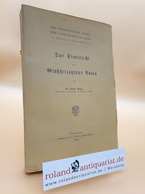 Imagen del vendedor de Das Staatsrecht des Groherzogtums Baden a la venta por Roland Antiquariat UG haftungsbeschrnkt