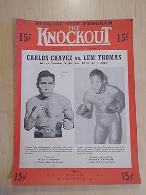 The Knockout Boxing and Wrestling Magazine / Program Carlos Chavez v Lem Thomas November 28, 1949