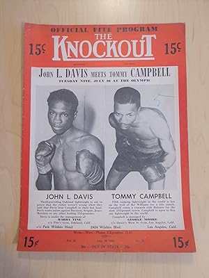 The Knockout Boxing and Wrestling Magazine / Program John L. Davis v Tommy Campbell July 30, 1949