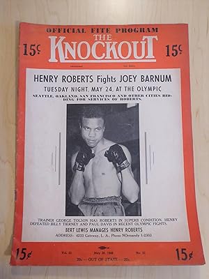 The Knockout Boxing and Wrestling Magazine / Program Henry Roberts v Joey Barnum May 28, 1949