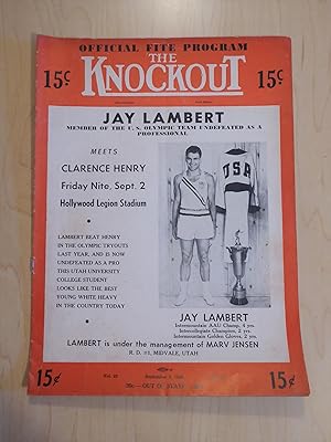 The Knockout Boxing and Wrestling Magazine / Program Jay Lambert v Clarence Henry September 3, 1949