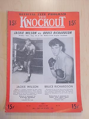 The Knockout Boxing and Wrestling Magazine / Program Jackie Wilson v Bruce Richardson August 13, ...