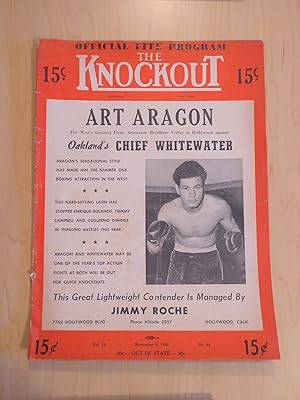 The Knockout Boxing and Wrestling Magazine / Program Art Aragon v Chief Whitewater November 4, 1950