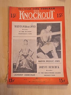 The Knockout Boxing and Wrestling Magazine / Program Marvin Wildcat Jones , Johnny Demchuk Octobe...