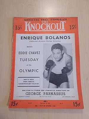 The Knockout Boxing and Wrestling Magazine / Program Enrique Bolanos v Eddie Chavez February 10, ...