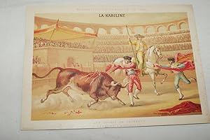 Image du vendeur pour CHROMO CORRIDA COURSE TAUREAUX EXPOSITION UNIVERSELLE PARIS 1889 KABILINE V185 mis en vente par Librairie RAIMOND