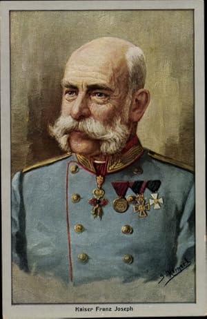 Künstler Ansichtskarte / Postkarte Hornert, G., Kaiser Franz Joseph I., Portrait in Uniform, Orden