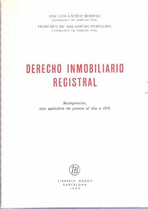 Imagen del vendedor de Derecho inmobiliario registral a la venta por SOSTIENE PEREIRA