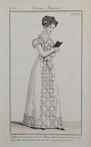 Paris Fashion plate 434 antique print 1826 Ladies Opera Dress PERIOD COSTUME