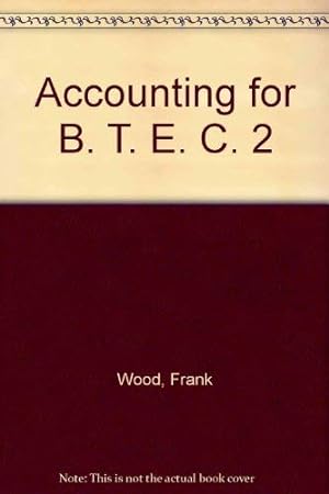Immagine del venditore per Accounting for B. T. E. C. 2 venduto da WeBuyBooks