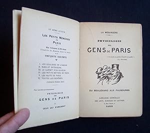 Imagen del vendedor de Physiologie des gens de Paris - Du boulevard aux faubourgs - a la venta por Le Livre  Venir